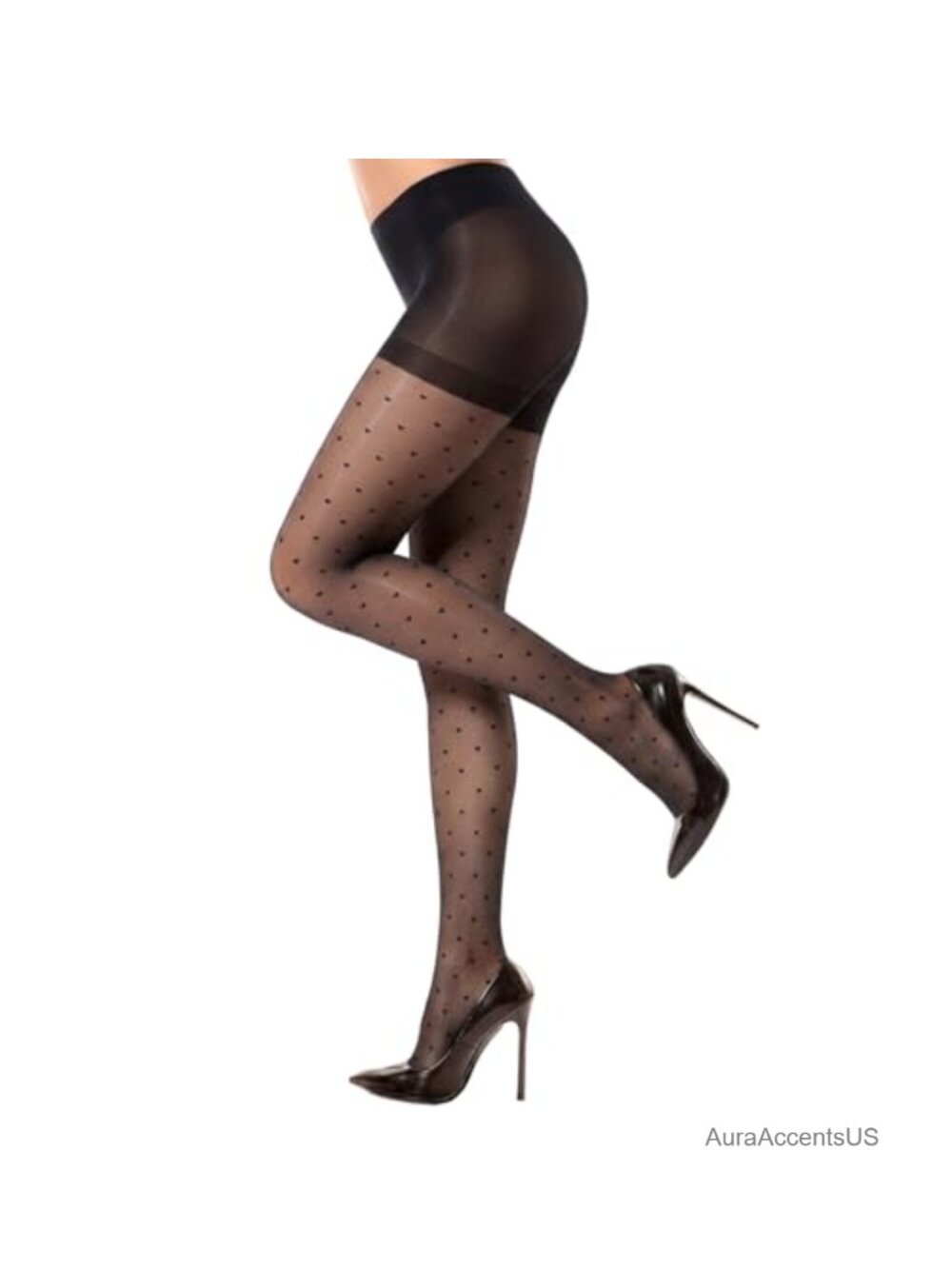Women's Floral Pattern Fishnet Tights Sheer High Waist Stockings